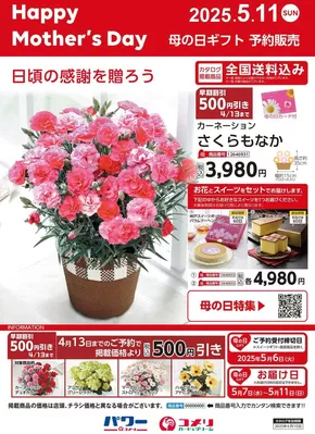 長門市でのコメリのカタログ | 母の日ギフト・父の日ギフト予約販売 | 2025-03-19T00:00:00.000Z - 2025-06-10T00:00:00.000Z