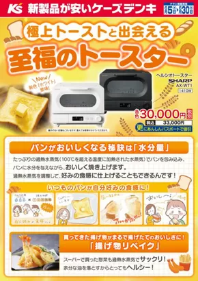 栃木市でのケーズデンキのカタログ | 極上トーストと出会える　至福のトースター | 2025-06-05T00:00:00.000Z - 2025-06-30T00:00:00.000Z