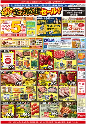 前橋市でのベイシアのカタログ | 6/13折込 今こそ値下げ 全力応援セール！！ | 2025-06-13T00:00:00.000Z - 2025-06-17T00:00:00.000Z
